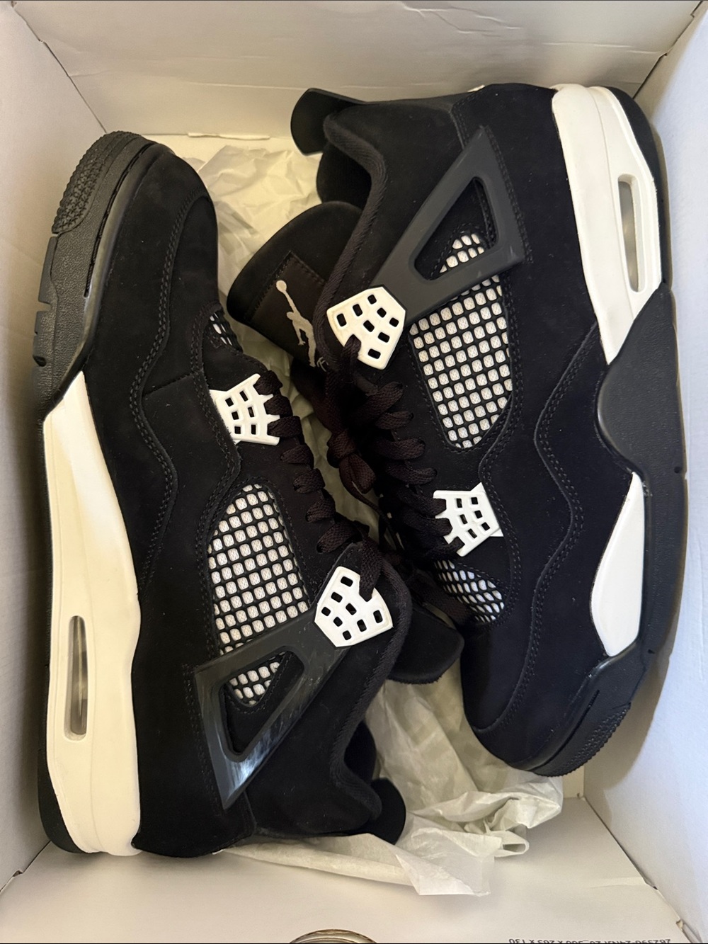 Nike Air Jordan 4 White Thunder SIZE 11.5 M REPLACEMENT BOX PREOWNED EXCELLENT 🔥
